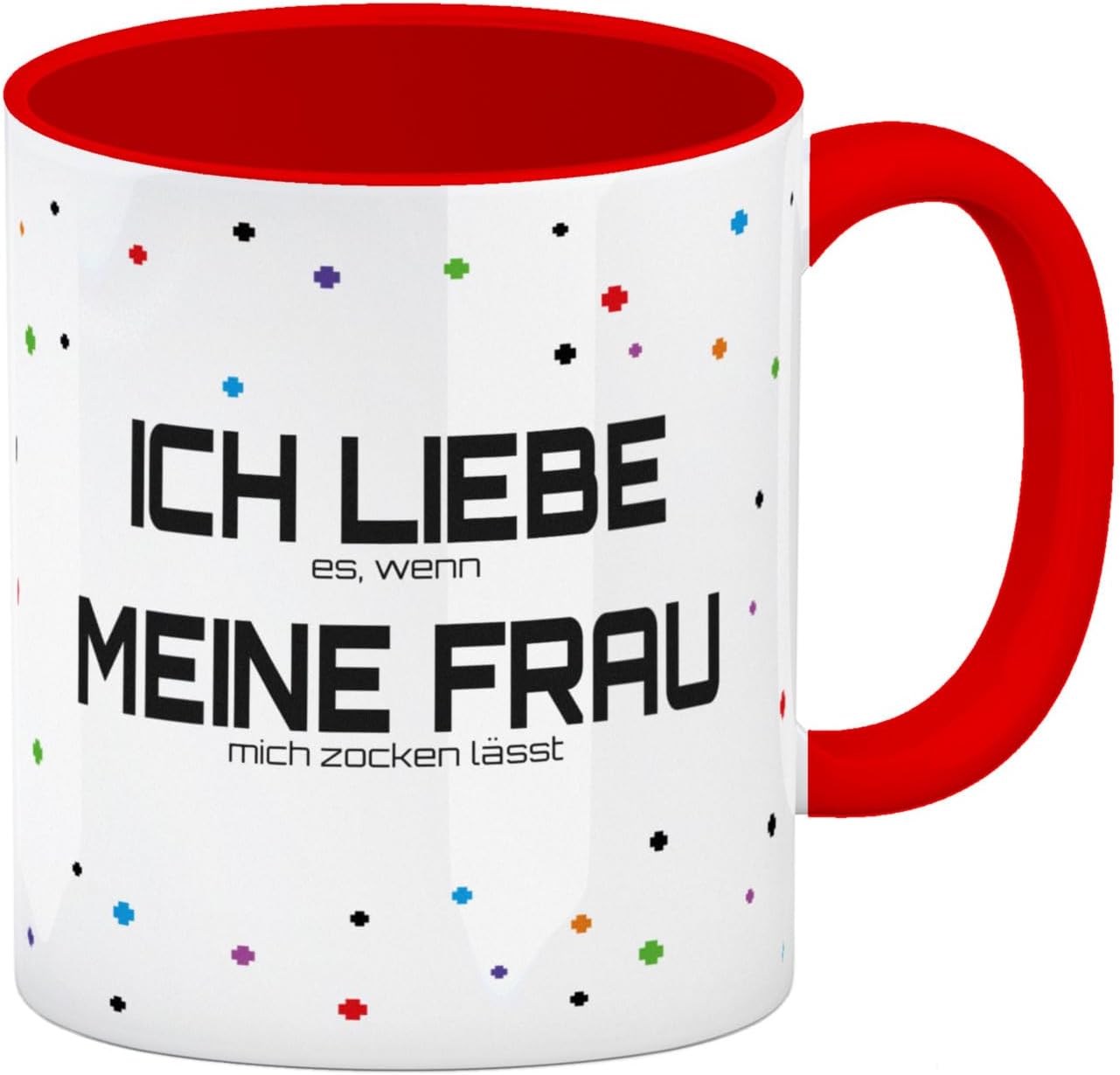 Bild von speecheese Tasse Ich liebe es wenn meine Frau mich zocken lässt Kaffeebecher Rot mit