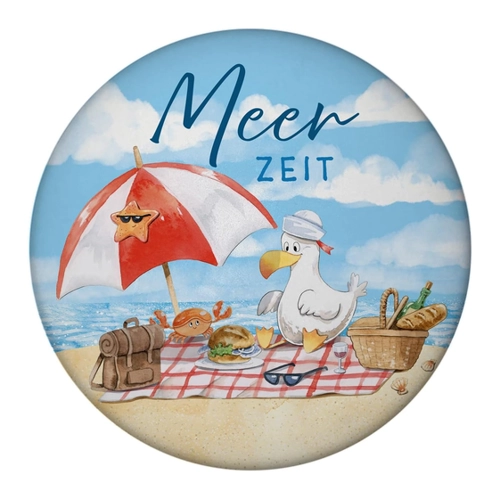 Bild von Möwe am Strand Magnet mit Flaschenöffner