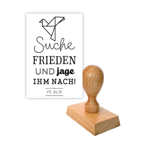Bild von Stempel: Suche Frieden und jage ihm nach. (Ps 34,15) - Ein kreatives Werkzeug für spirituelle Botschaften