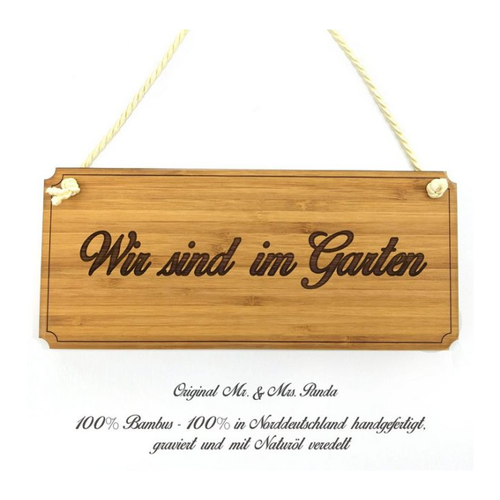 Bild von Mr. & Mrs. Panda Hinweisschild – Charmante Wanddeko für Gartenliebhaber