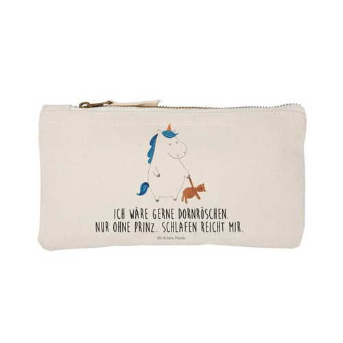 Bild von Mr. & Mrs. Panda Kosmetiktasche Einhorn Teddy - Weiß - Geschenk, Freundin, Einhörner, Schminktasche