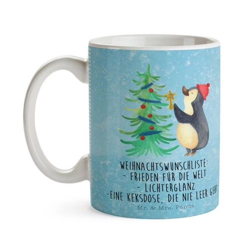 Bild von Mr. & Mrs. Panda Tasse Pinguin Weihnachtsbaum - Eisblau
