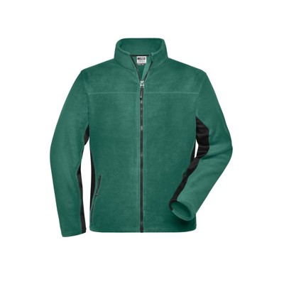 Bild von Herren Arbeits Fleecejacke JN842, dunkelgrün/schwarz, Größe 6XL
