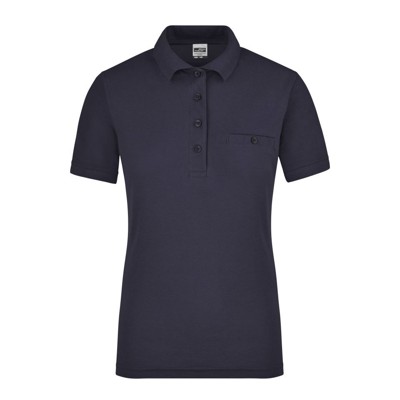 Bild von Damen Workwear Poloshirt mit Tasche JN867, navy-blau, Größe XS