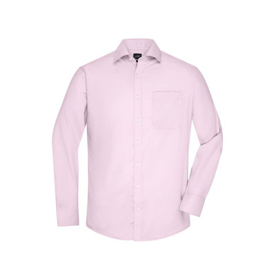 Bild von Langarm Herrenhemd Micro-Twill JN682, pink, Größe L