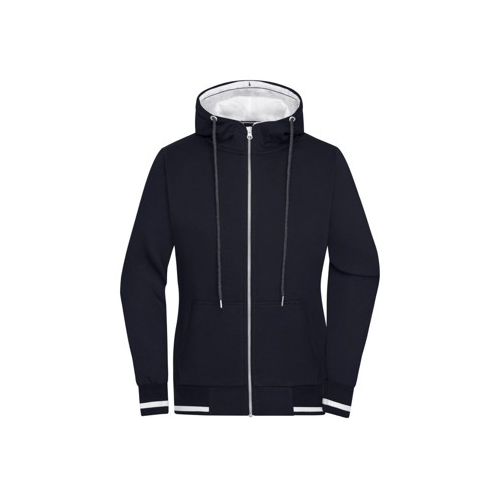 Bild von Damen Club Kapuzenjacke JN775 von James & Nicholson – navy-blau/weiß, Größe L