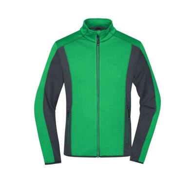 Bild von Herren Strukturfleece Jacke JN784, farn-grün/carbon, Größe S