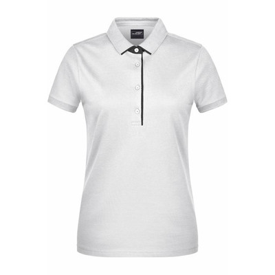Bild von Damen Poloshirt Single Stripe JN725, weiß/schwarz, Größe XL