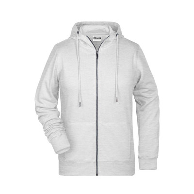 Bild von Damen Hoody Sweatjacke 8025, asch-grau, Größe S