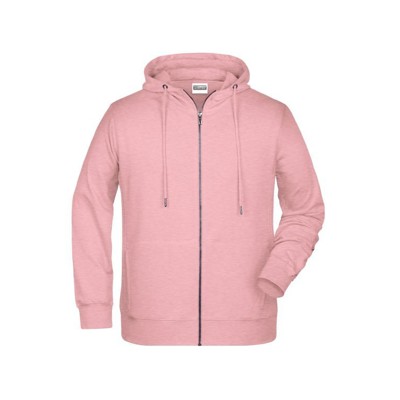 Bild von Herren Hoody Sweatjacke 8026, rosa-melange, Größe XL