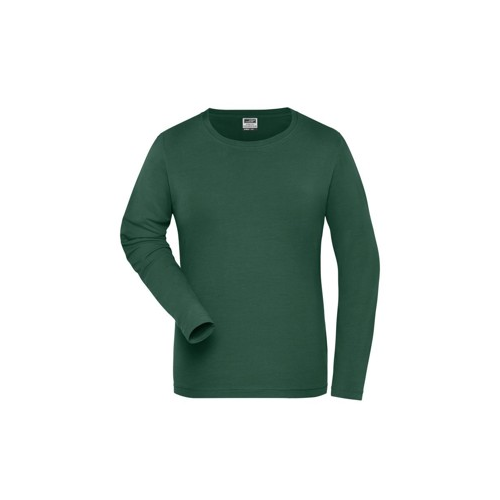 Bild von Damen Bio Workwear Langarm-Stretch-Shirt JN1803 - dunkelgrün, Größe 4XL