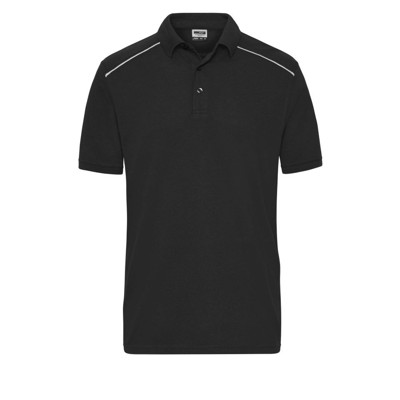 Bild von Herren Workwear Poloshirt Materialmix JN892, schwarz, Größe 5XL