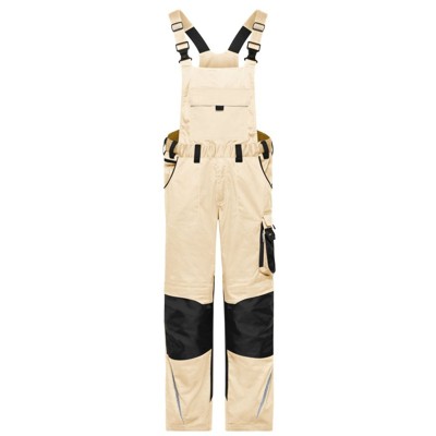 Bild von Workwear Latzhose Cordura® JN1833, stein-grau/schwarz, Größe 26