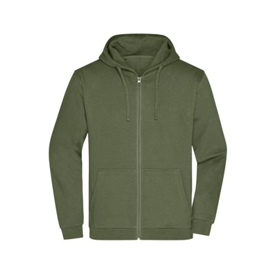 Bild von Herren Basic Kapuzen-Sweatjacke JN756, oliv, Größe 3XL