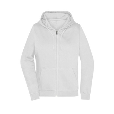 Bild von Damen Basic Kapuzen-Sweatjacke JN755, weiß, Größe 3XL