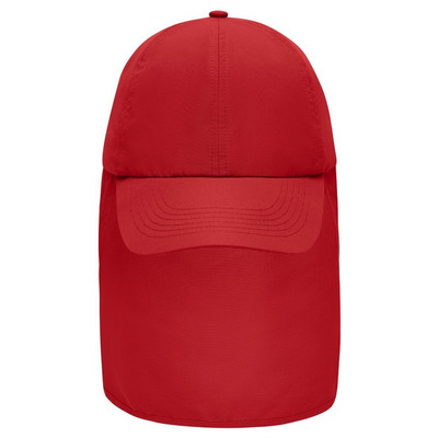 Bild von 6 Panel Cap mit Nackenschutz MB6243, rot, Einheitsgröße