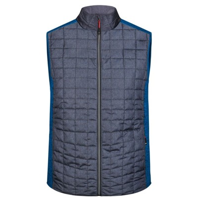 Bild von Herren Melange Strickfleece Hybridweste JN740, königs-blau/anthrazit, Größe S