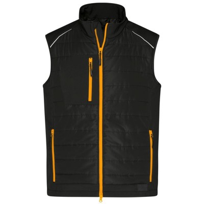 Bild von Herren Softshell Hybridweste JN1822, schwarz/neon-orange, Größe 5XL
