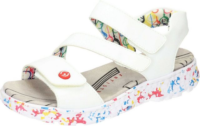 Bild von Rieker Damen Sandaletten 67870, Frauen Sandalen,offene,Schuhe,Strandschuhe,Sommersandalen,bequem,flach,Sommerschuhe,Weiss (80),38 EU / 5 UK