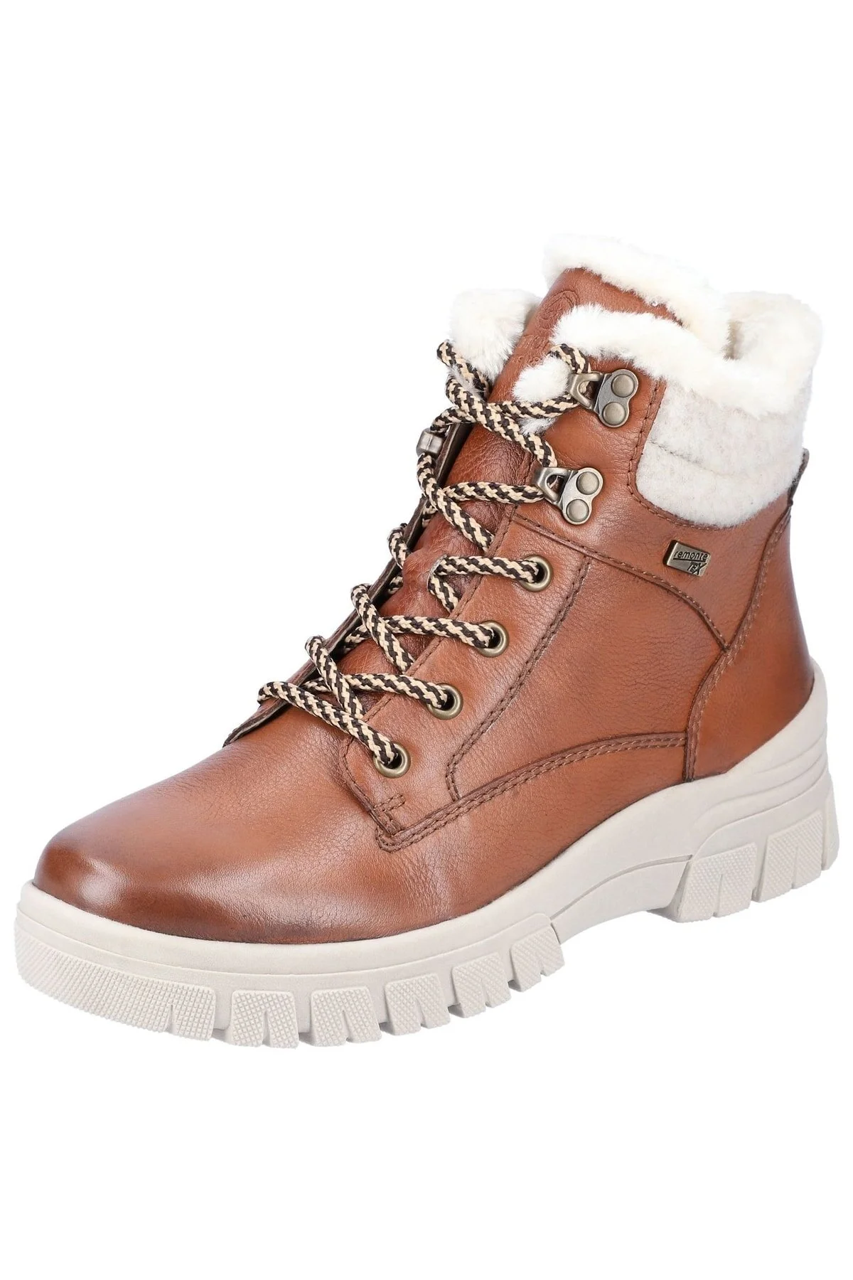 Bild von Remonte Damen Combat Boots D0E71, Frauen Stiefeletten,lose Einlage,wasserabweisend,remonteTEX,uebergangsstiefel,schnürstiefel,braun Kombi (24),40 EU
