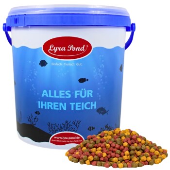 Bild von Lyra Pond® 10 L Pond Allround Mix im Eimer | Artgerechte Zusammensetzung für Teichfische | Für Kräftige Farben | Proteinreiches Fischfutter mit Astaxanthin | Hoch verdauliches Teichfutter