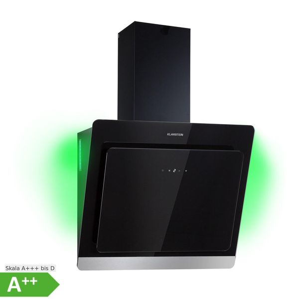 Bild von Klarstein Dunstabzugshaube 60cm, Abluft-Dunstabzugshaube, Abzugshaube mit Aktivkohl-Filter, Dunstabzug mit 563m³/h Luftstrom, Wandhauben mit RGB-LEDs & IoT/Wifi, Leise Dunstabzugshauben 60 cm