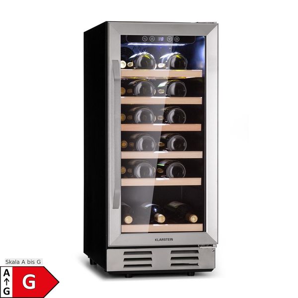 Bild von Klarstein Weinkühlschrank Freistehend, Kleiner Getränkekühlschrank Schmal, 1 Zone Weinkühlschrank mit Glastür, Indoor/Outdoor Beersafe, Kühlschrank Klein mit UV-Schutz, 5-18°C, 81 Liter / 29 Flaschen