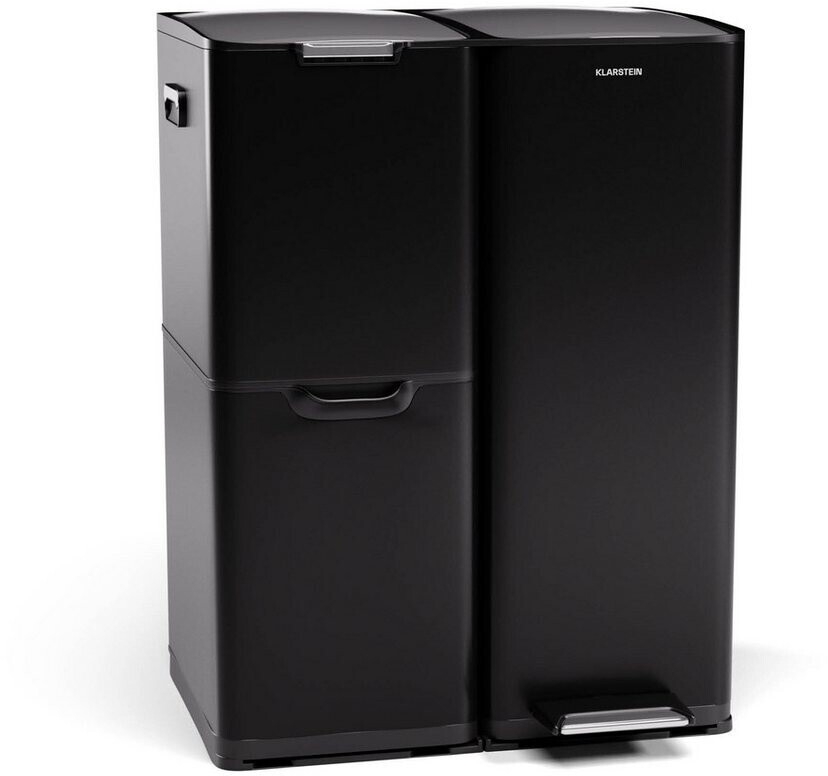 Bild von Klarstein Mülltrennsystem Tiyo, Mülleimer 3 Fach Treteimer Trash Bin 60L