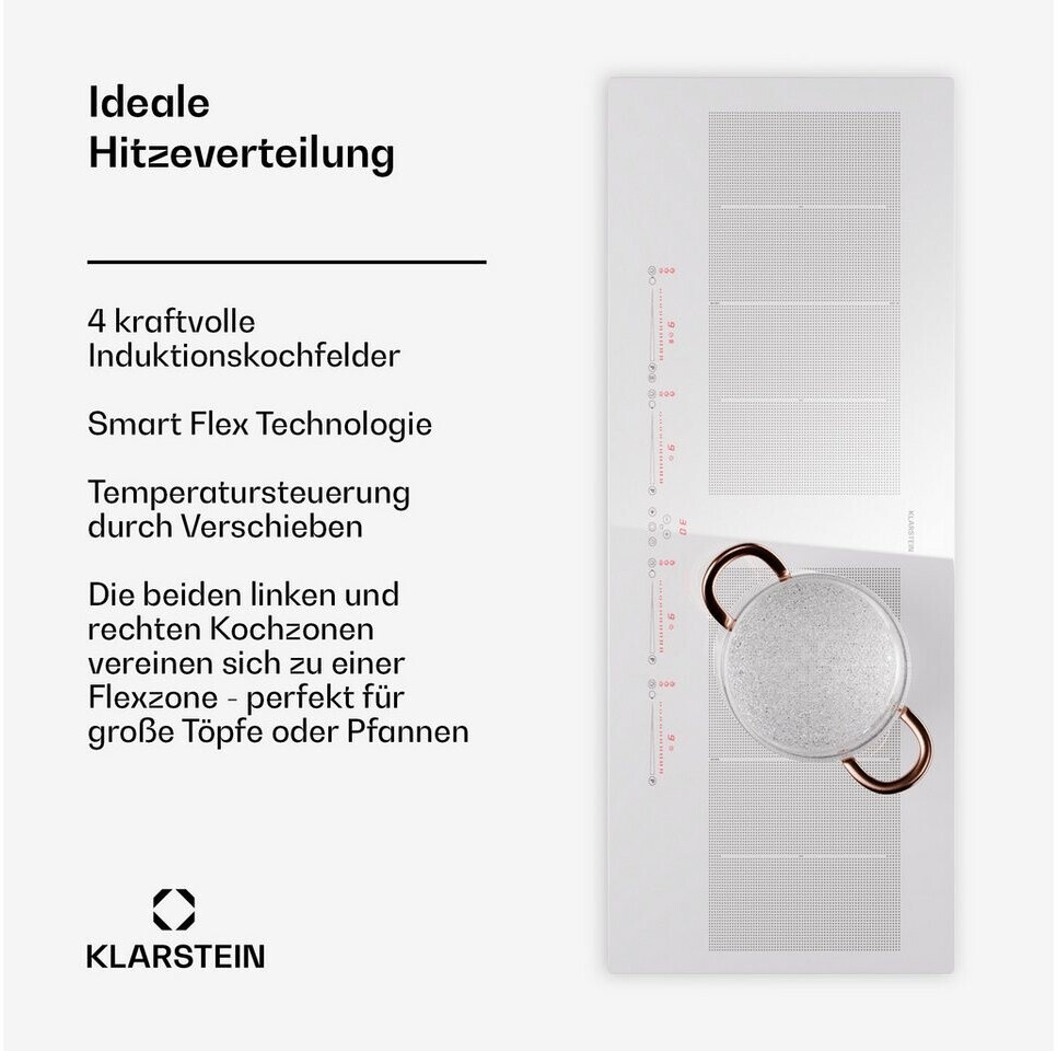 Bild von Klarstein Induktions-Kochfeld CP14-Mstrzone-90SF-W CP14-Mstrzone-90SF-W, Kochfelder Induktion Hob Gas Hob Flex 4 Zonen