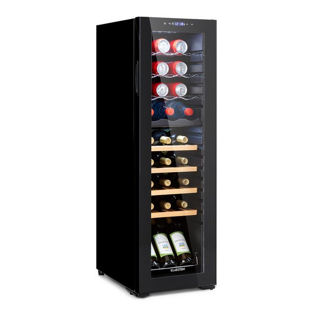 Bild von Klarstein Weinkühlschrank Bovella 27 Duo+, für 27 Standardflaschen á 0,75l,2 Zonen Duo Wein Flaschenkühlschrank Weintemperierschrank Getränke