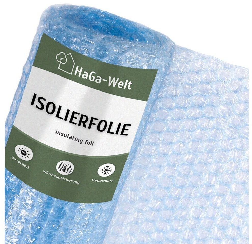 Bild von HaGa® Luftpolsterfolie 1,5m x 10m - 3-lagige Noppenfolie für Gewächshaus - UV-beständige Thermofolie - Gewächshausfolie Folie - pflanzenveträglich - witterungsbeständig