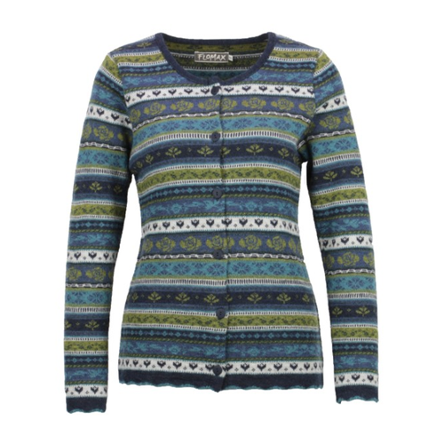 Bild von Flomax Women's Strickjacke Oda – Stilvoller Wollpullover in Blau