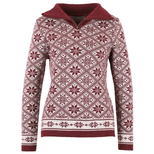 Bild von Flomax - Women's Troyer Svea - Wollpullover Gr S braun/rosa