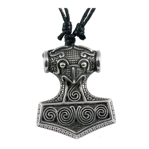 Bild von HOPLO Kettenanhänger Schonenhammer Schmuck Anhänger Zinn - Thorhammer - 40x50mm