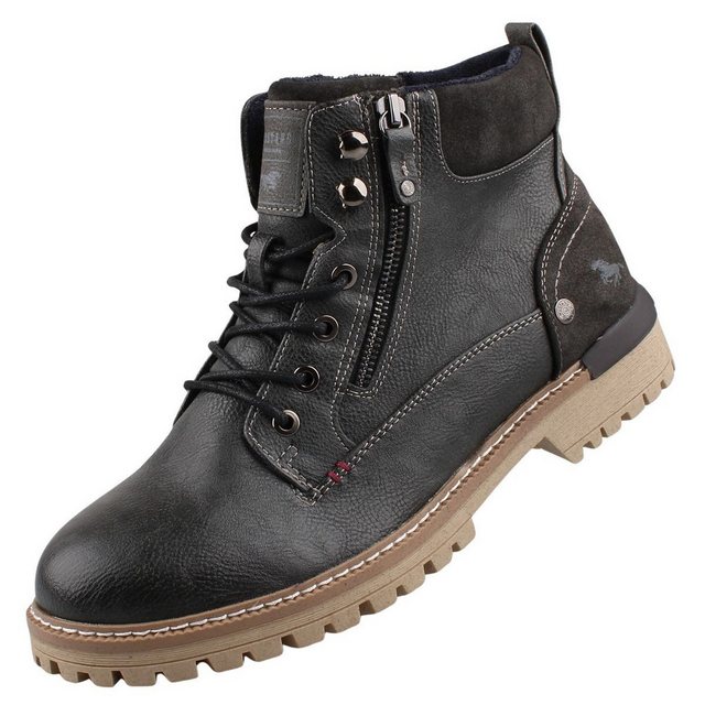 Bild von Mustang Herren Schnürboots mit doppeltem Reißverschluss grau