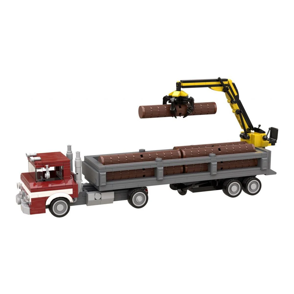 Bild von Modbrix 107271 - LKW Transporter mit Forstauflieger - 664 Klemmbausteine