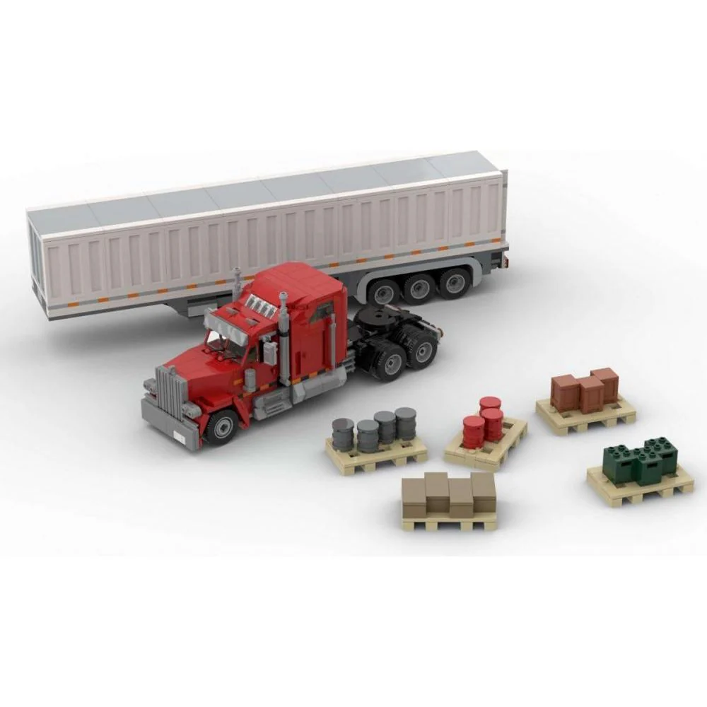 Bild von Modbrix 107471 - US LKW inkl. Ladung mit Paletten, 1178 Klemmbausteine