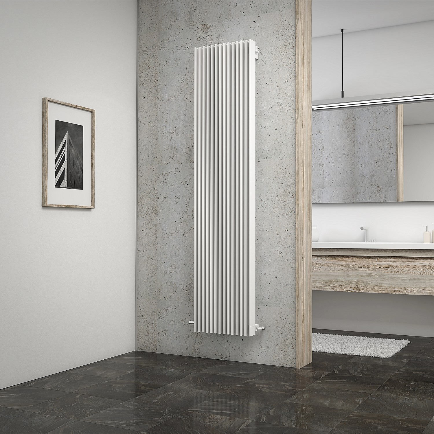 Bild von Schulte Design-Heizkörper London Mittenanschluss 1.328 W Alpinweiß