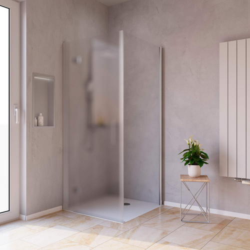 Bild von WELLWATER Seitenwand »Aventis«, BxH: 80 x 200 cm, ESG, Ecke - silberfarben