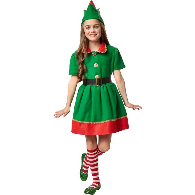 Bild von dressforfun Engel-Kostüm Mädchenkostüm Eifriges Elflein, Weihnachtliches Kostüm in den Farben Rot und Grün