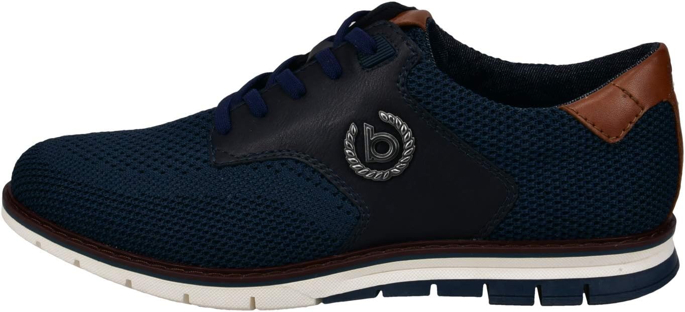 Bild von Bugatti Herren Schnürhalbschuh Aus Atmungsaktivem Materialmix, Memory Foam, Elastische Schnürsenkel Schnürer, Schwarz, 42 EU