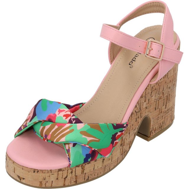 Bild von Palado Keilsandaletten Damen Evanie – modische Sandalen - elegante Sommerschuhe - bequeme Pumps mit verstellbaren Riemen Rosa UK4,5 - EU37
