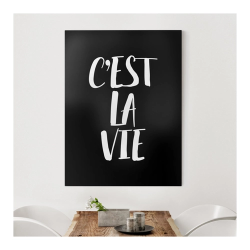 Bild von Leinwandbild Schwarz-Weiß C'EST LA VIE