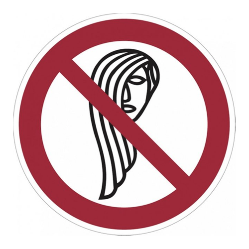 Bild von König Werbeanlagen Hinweisschild Verbotsschild - Bedienung mit langen Haaren verboten