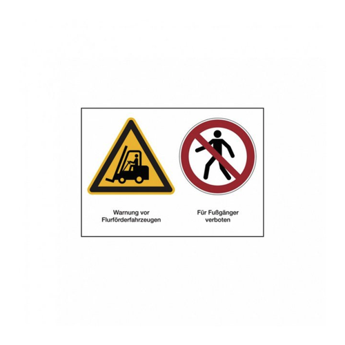 Bild von König Werbeanlagen Hinweisschild Produktsicherheits, FlurförderFahrz. / Fußgänger verboten, 148x210mm im Test