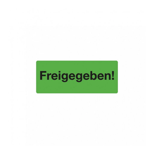 Bild von König Werbeanlagen Hinweisschild Papieretikett, Freigegeben! - Rolle à 500 Stk.