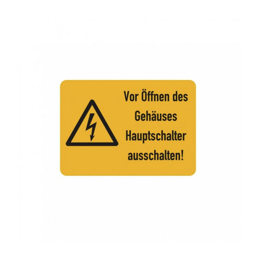Bild von König Werbeanlagen Hinweisschild Warnaufkleber - Hauptschalter ausschalten!