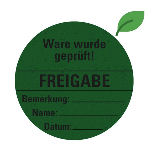 Bild von König Werbeanlagen Hinweisschild Organisationsetikett Freigabe, grün