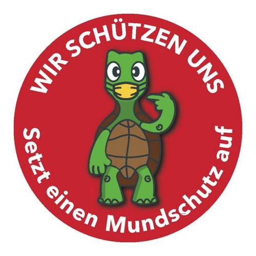 Bild von König Werbeanlagen Hinweisschild Aufkleber Setz einen Mundschutz auf