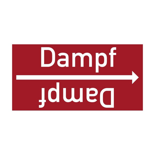 Bild von König Werbeanlagen Hinweisschild Rohrleitungsband Dampf, DIN 2403, rot/weiß